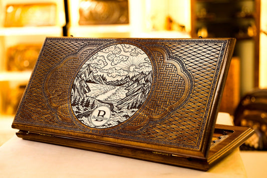 Handmade Armenian Personalized Backgammon Board “Forest” - AsatryansBrand