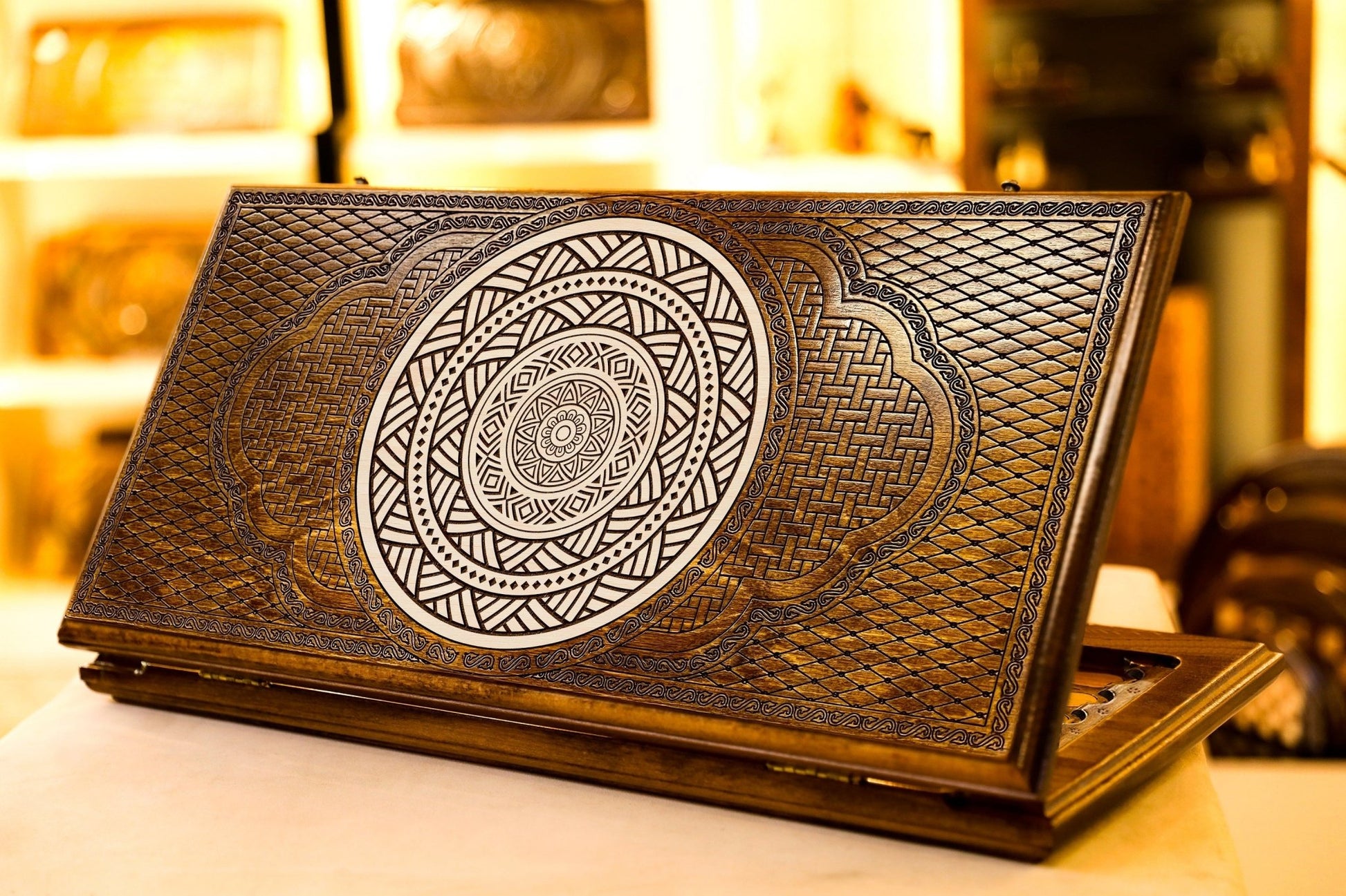 Handmade Wooden Backgammon Board Game Set “Sunflower” - AsatryansBrand