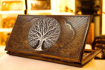 Handmade Wooden Backgammon Board Game Set “Tree of Life” - AsatryansBrand