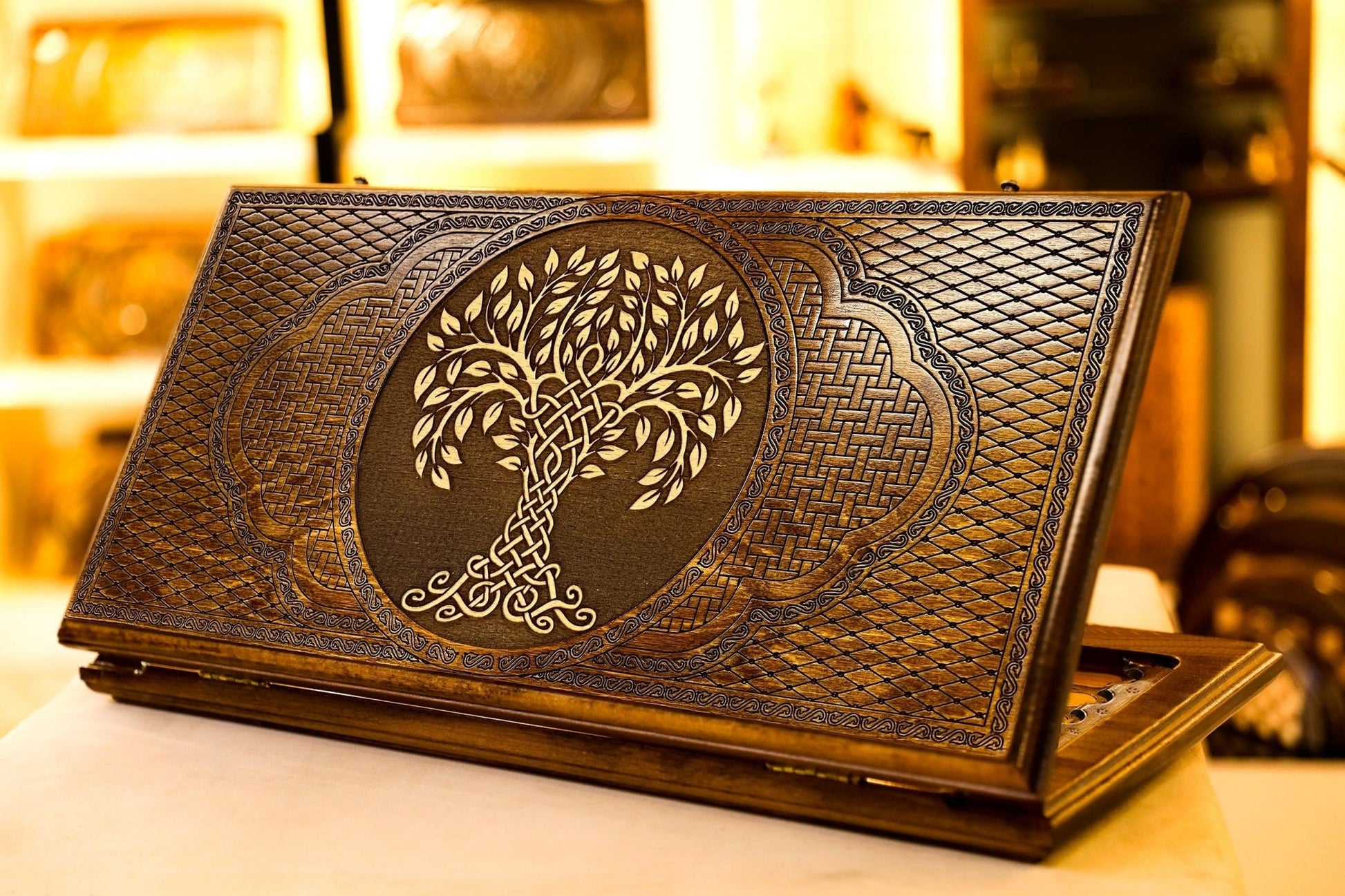 Handmade Wooden Backgammon Board Game Set “Tree of Life” - AsatryansBrand