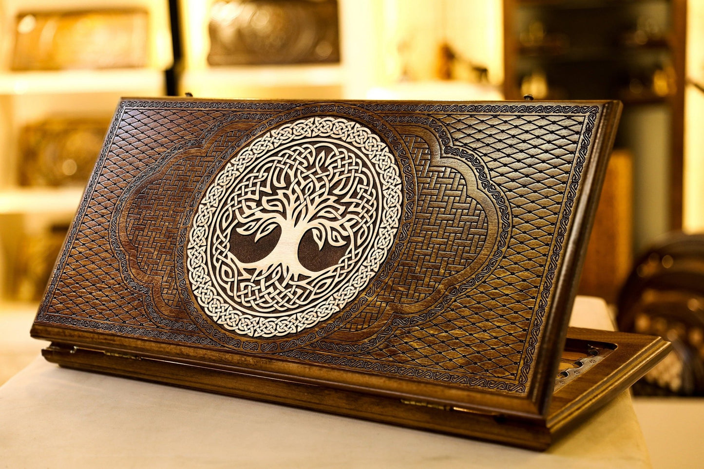 Handmade Wooden Backgammon Board Game Set “Tree of Life Beauty” - AsatryansBrand