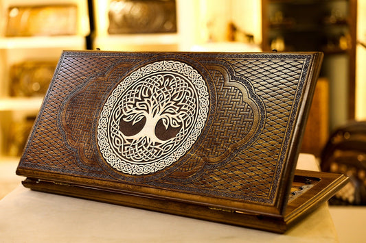 Handmade Wooden Backgammon Board Game Set “Tree of Life Beauty” - AsatryansBrand