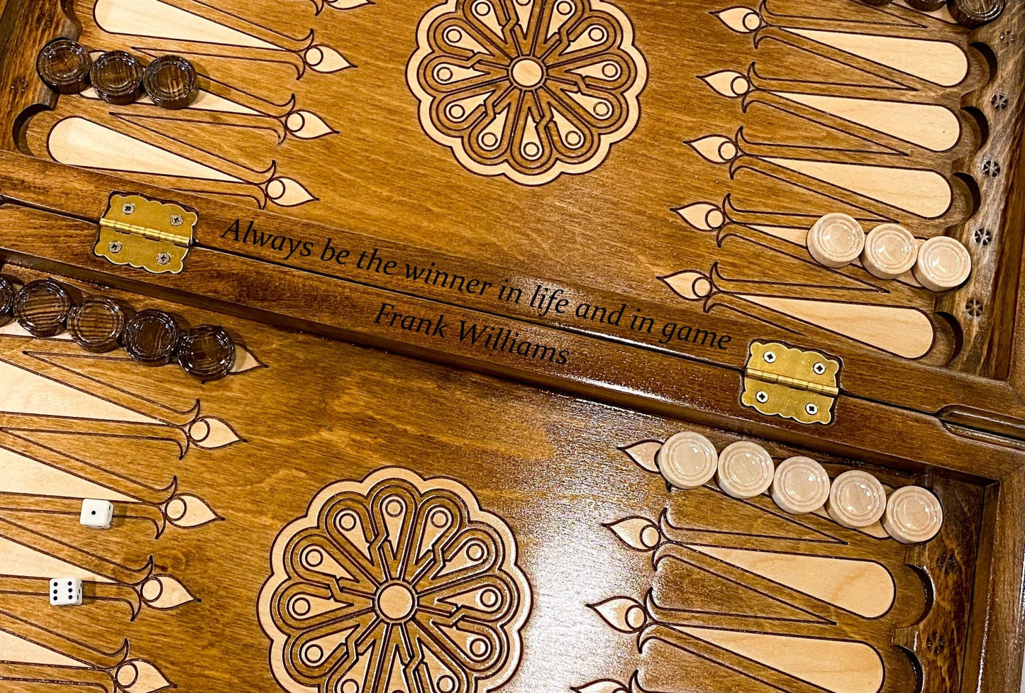 Handmade Wooden Backgammon Board Game Set "Tree Pomegranate" - AsatryansBrand