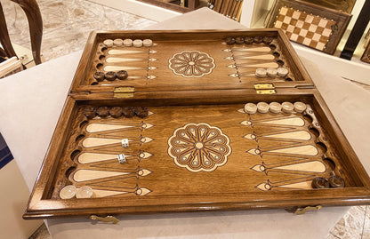 Handmade Wooden Backgammon Board Game Set "Tree Pomegranate" - AsatryansBrand