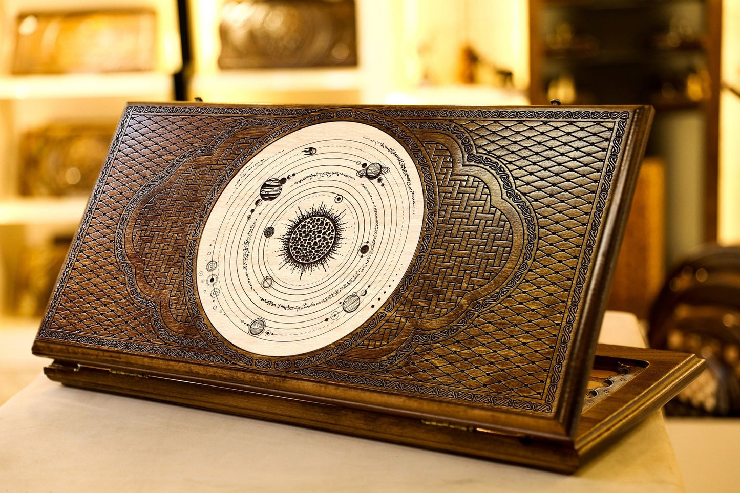 Handmade Wooden Backgammon Board Game Set "Universe" - AsatryansBrand