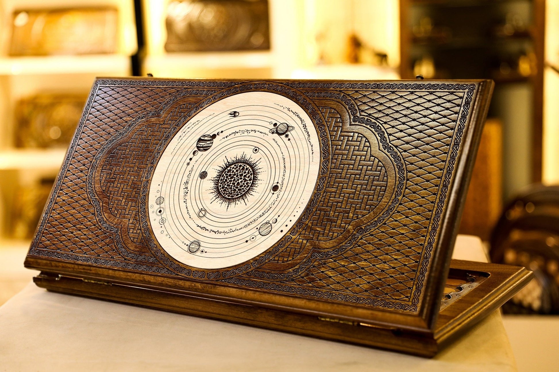 Handmade Wooden Backgammon Board Game Set "Universe" - AsatryansBrand