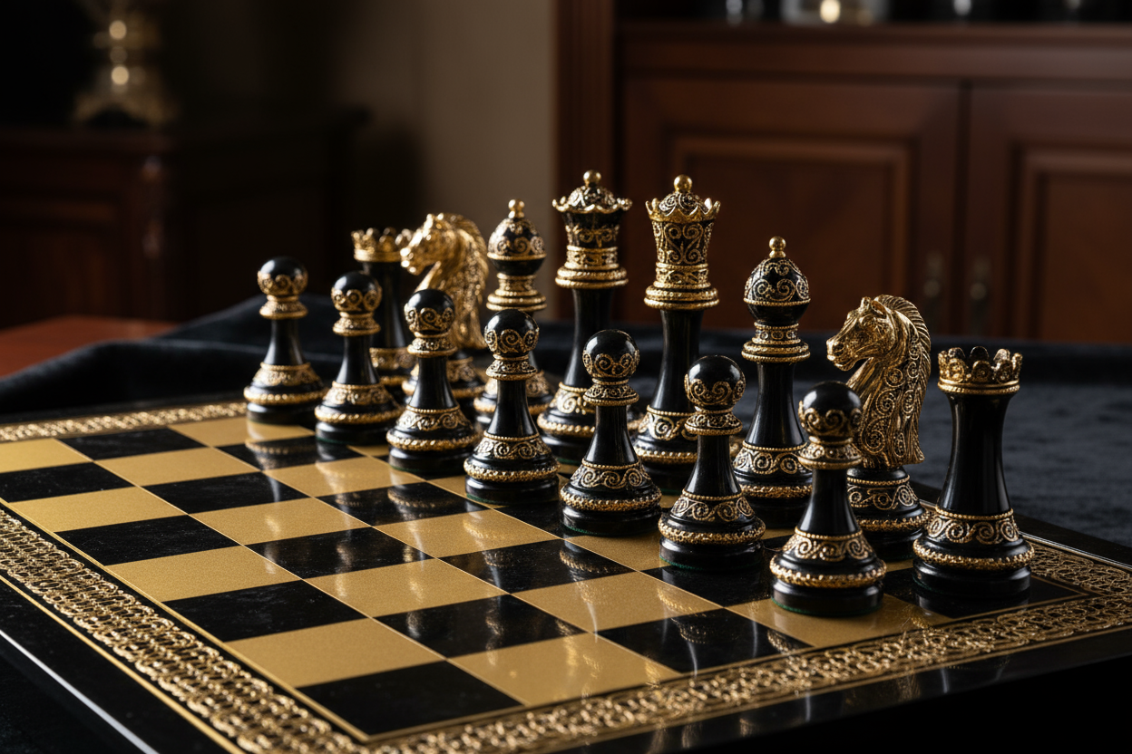 Luxury Chess black and gold style